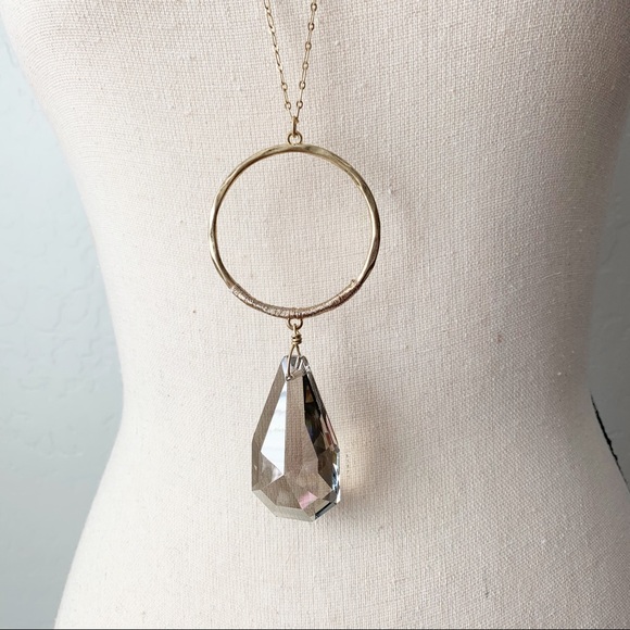 Shimmering Teardrop Pendant Necklace - Picture 3 of 5